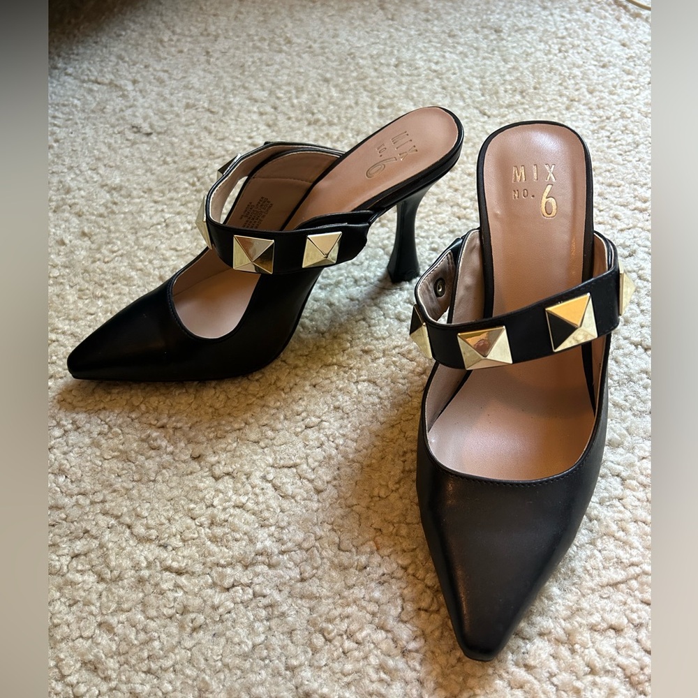 Black Mule Heels, Size 9